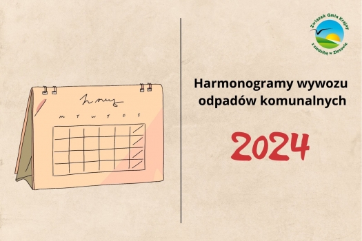 Harmonogramy odbioru odpadów komunalnych na 2024 rok