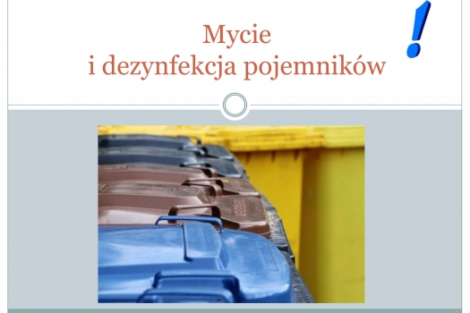 Miniatura Uwaga Mieszkańcy ul. Słonecznej w Nowej Świętej! Dodatkowy termin mycia i dezynfekcji pojemników.